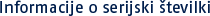 Informacije o serijski �tevilki